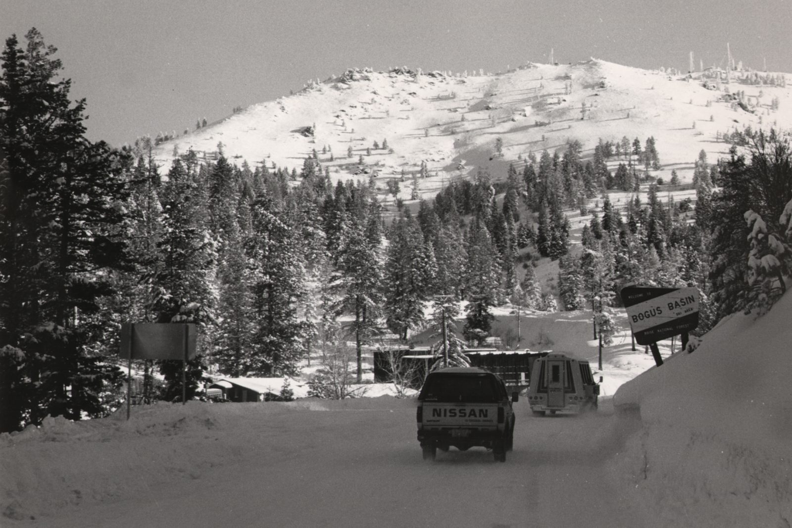 Vintage photo of Bogus Basin Sign