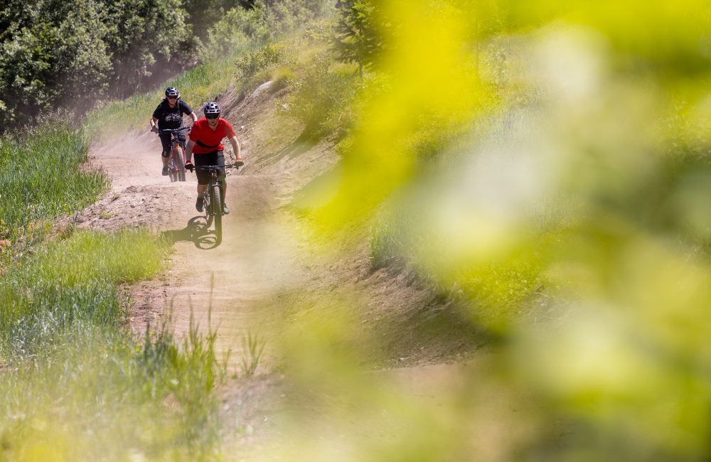 The Basin Gravity Park Green Mountain Bike Flow Trail Idaho