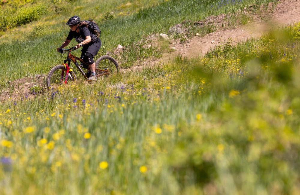The Basin Gravity Park Green Mountain Bike Flow Trail Idaho