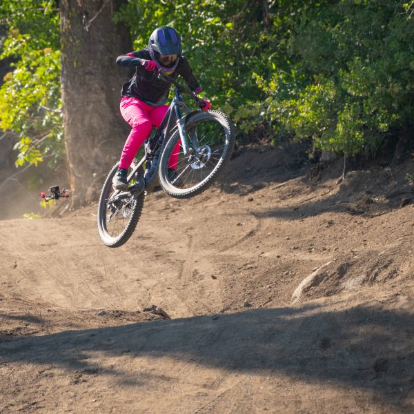 April Zastrow Jumping On Berm Baby Berm Section 1 In The Basin Gravity Park At Bogus Basin Summer 2023