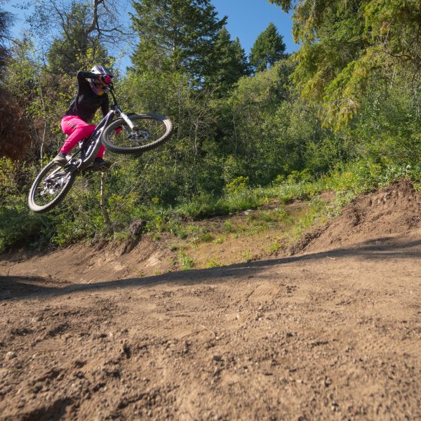 April Zastrow Jumping The Offset Jump On Berm Baby Berm Section 1 In The Basin Gravity Park At Bogus Basin Summer 2023