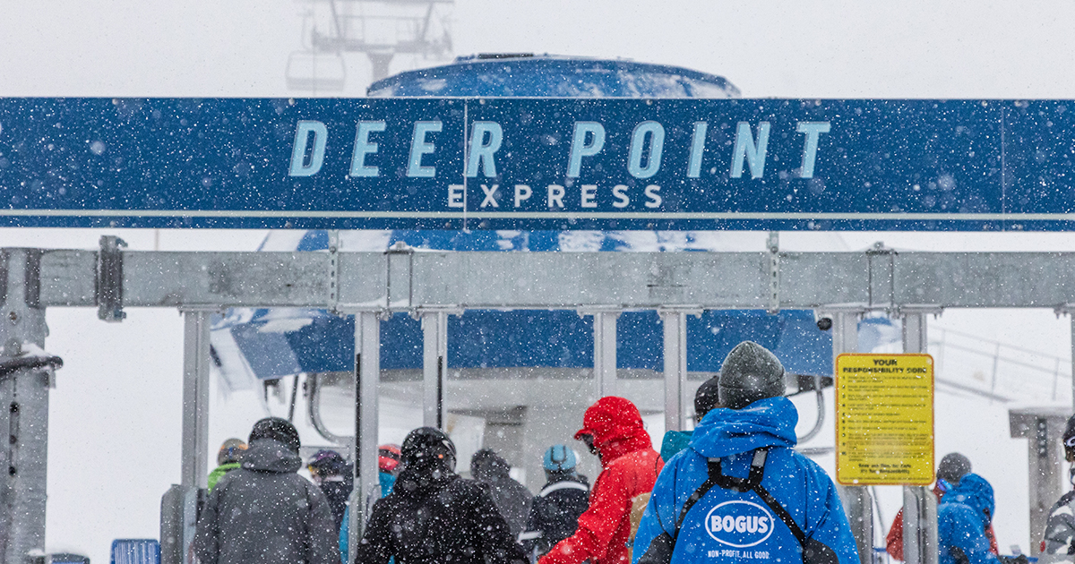 Deer Point Express RFID Gates In Snow At Bogus Basin - Photo By Cassidy Carter
