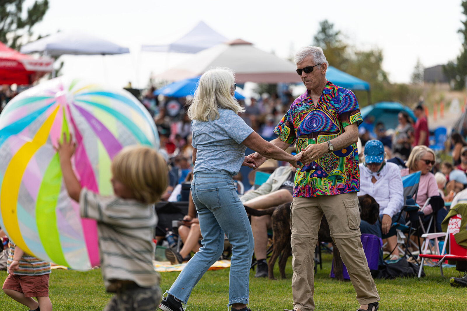 Elderly Couple Dancing On Lawn With Children Playing In Foreground At Music On The Mountain Summer 2025 At Bogus Basin 08 2025 Photo By Cassidy Carter 2084x 1390