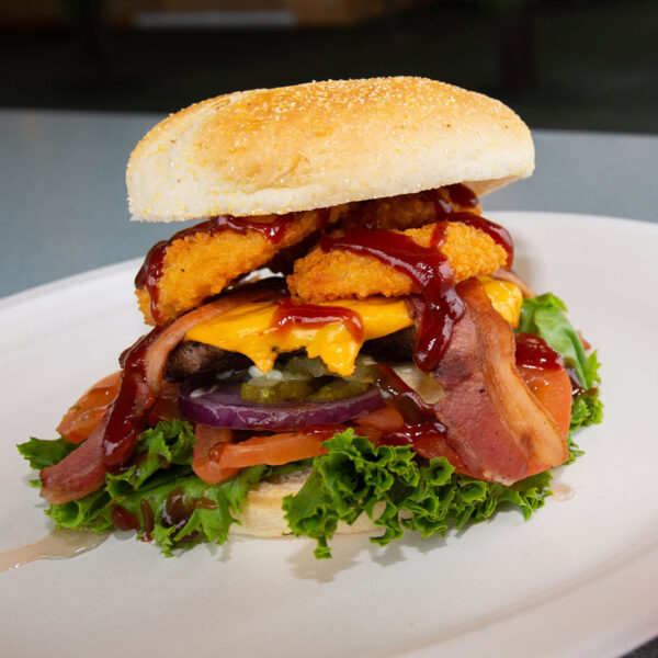Close Up Of A Filled Burger From The Pioneer Grill Food And Beverage At Bogus Basin Mountain Recreation Area 1920px1920px