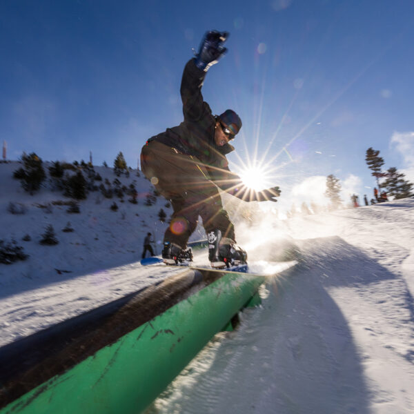 Terrain Park Opening Weekend @MachrisNumbi Backward Tube Slide With Sun Flare Winter 2025 At Bogus Basin Photo By Cassidy Carter