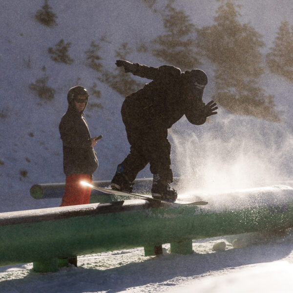 Terrain Park Opening Weekend @MachrisNumbi Tube Slide With Sun Flare Winter 2025 At Bogus Basin Photo By Cassidy Carter