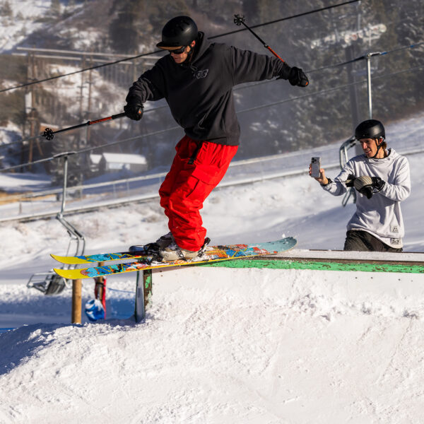 Terrain Park Opening Weekend Ian Russel Filming Juice Kennedy Wall Exit Winter 2025 At Bogus Basin Photo By Cassidy Carter