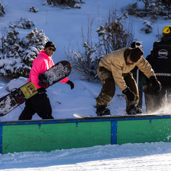 Terrain Park Opening Weekend Julian Gluck On Rail With Spectators Winter 2025 At Bogus Basin Photo By Cassidy Carter