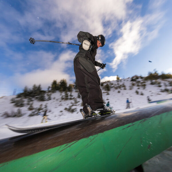 Terrain Parks Opening Weekend Ian Russel Backwards Tube Slide Winter 2025 At Bogus Basin 112025 Photo By Cassidy Carter